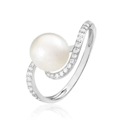 Bague Aricie Or Blanc Oxyde De Zirconium Et Perle De Culture-Histoire d'Or Outlet