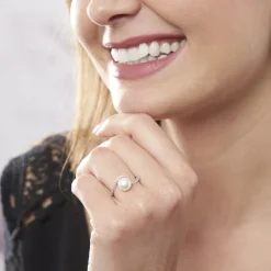 Bague Aricie Or Blanc Oxyde De Zirconium Et Perle De Culture-Histoire d'Or Outlet
