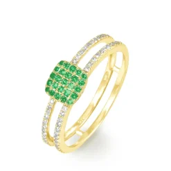 Bague Aude Or Jaune Emeraude Et Diamant-Histoire d'Or Clearance