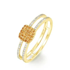 Bague Aude Or Jaune Saphir Et Diamant-Histoire d'Or Hot