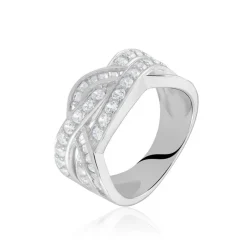 Bague Audon Argent Blanc Oxydes De Zirconium-Histoire d'Or New