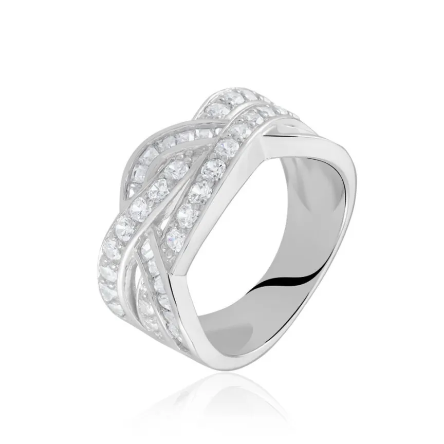 Bague Audon Argent Blanc Oxydes De Zirconium-Histoire d'Or New