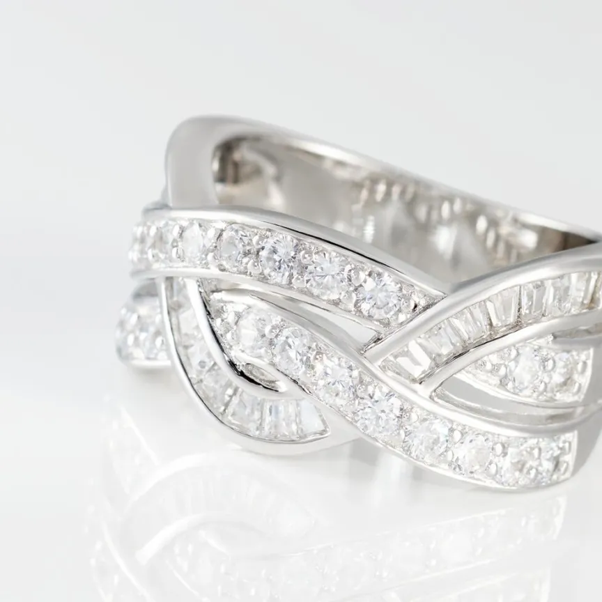 Bague Audon Argent Blanc Oxydes De Zirconium-Histoire d'Or New