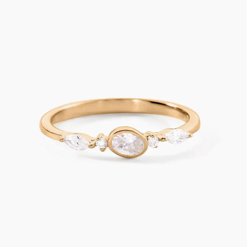 Bague Aurena Plaqué Or Jaune Oxyde De Zirconium-Histoire d'Or