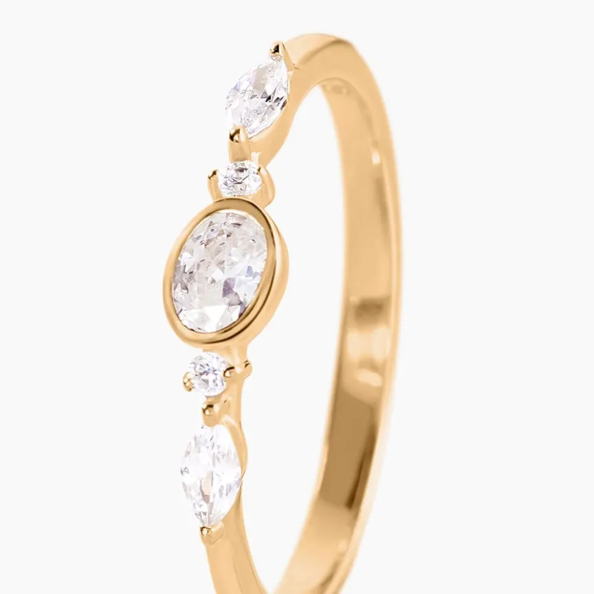 Bague Aurena Plaqué Or Jaune Oxyde De Zirconium-Histoire d'Or