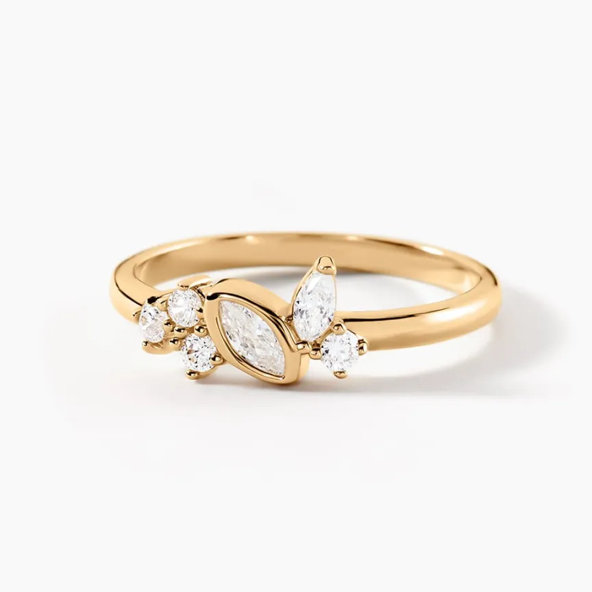 Bague Aurena Plaque Or Jaune Oxyde De Zirconium-Histoire d'Or New