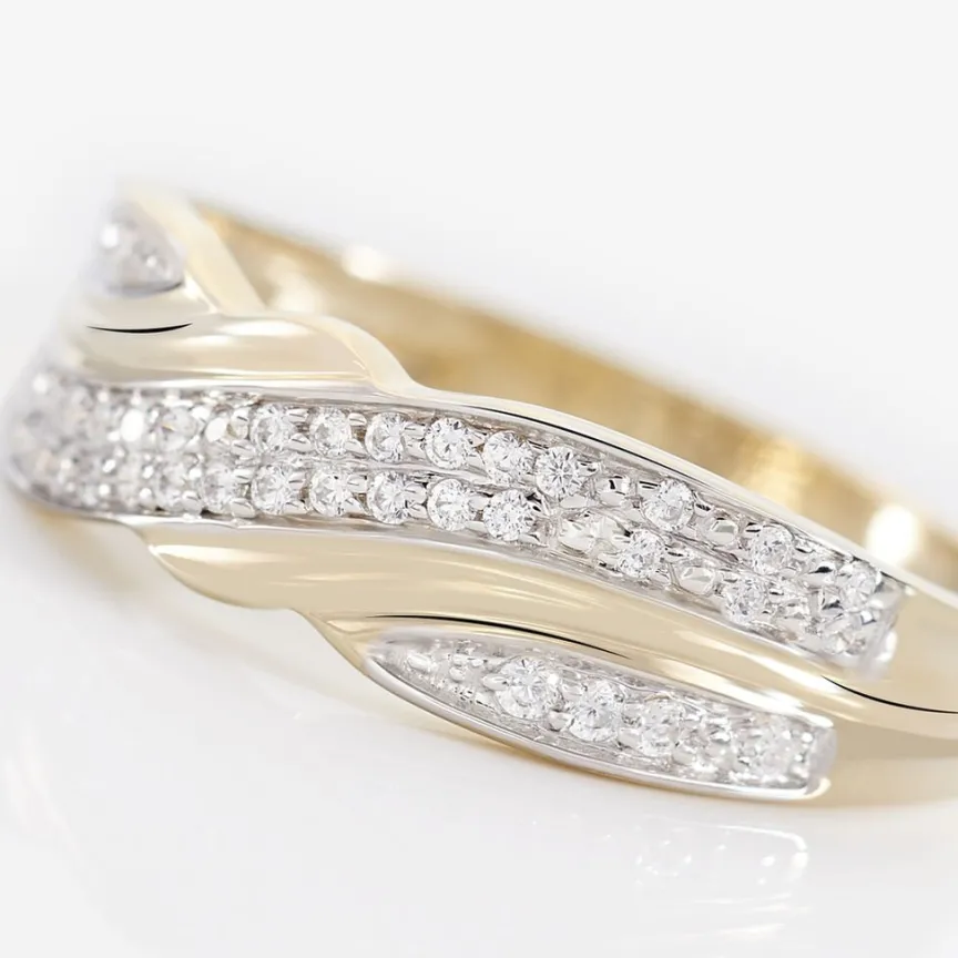 Bague Bandeau Or Jaune Oxyde De Zirconium-Histoire d'Or