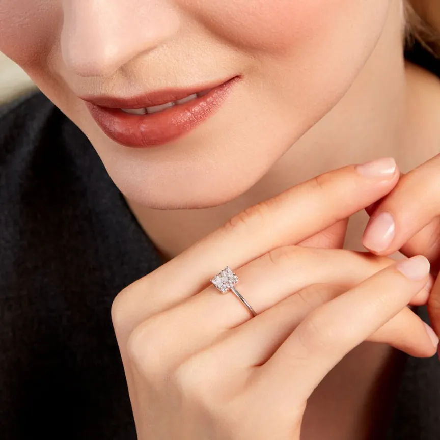 Bague Baroque Party Argent Blanc Oxyde De Zirconium-Histoire d'Or Best