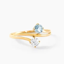 Bague Beauté Bleutée Or Jaune Topaze Oxyde De Zirconium-Histoire d'Or Clearance