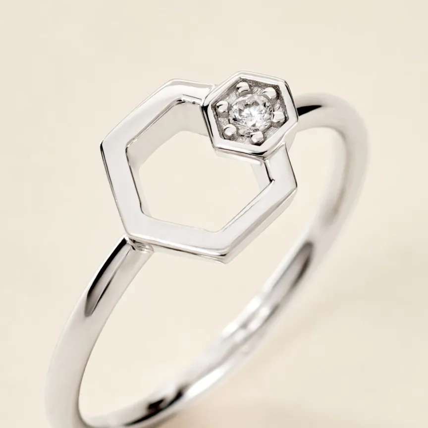 Bague Bee Good Argent Blanc Oxyde De Zirconium-Histoire d'Or Best