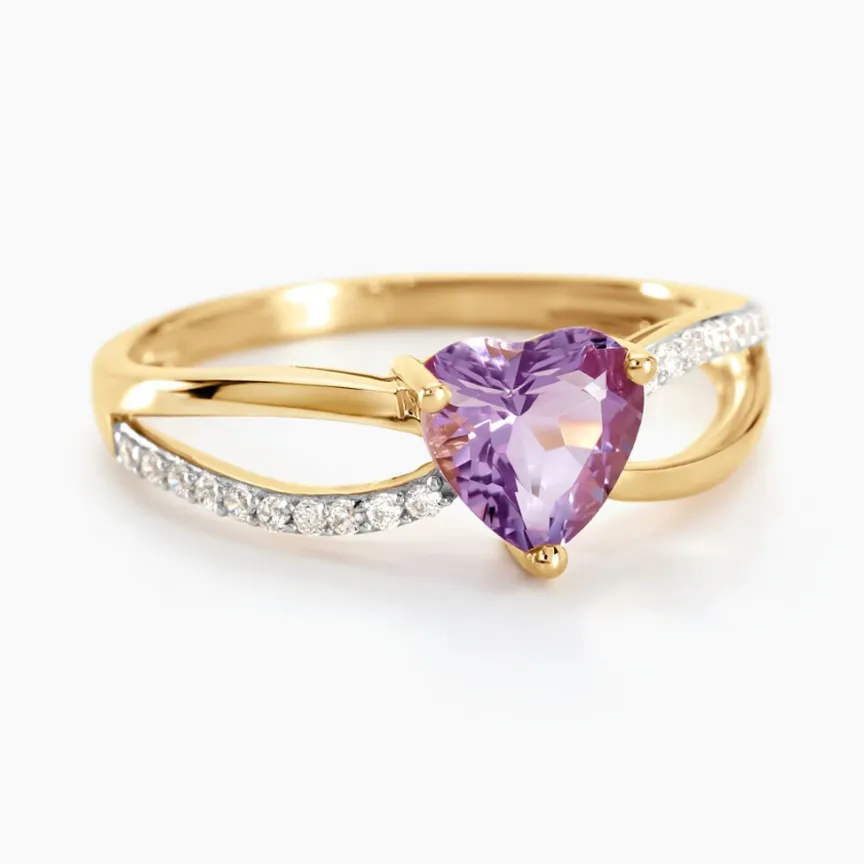 Bague Bertille Or Jaune Amethyste Et Oxyde De Zirconium-Histoire d'Or
