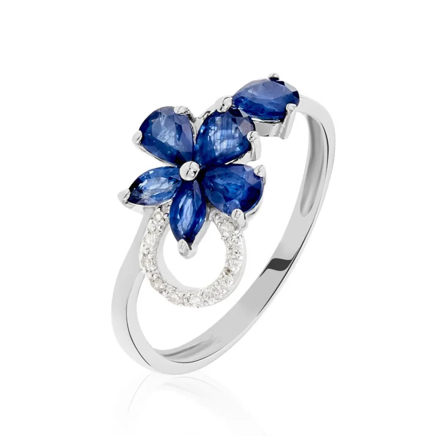 Bague Bouquet Or Blanc Saphir Et Diamant-Histoire d'Or Best