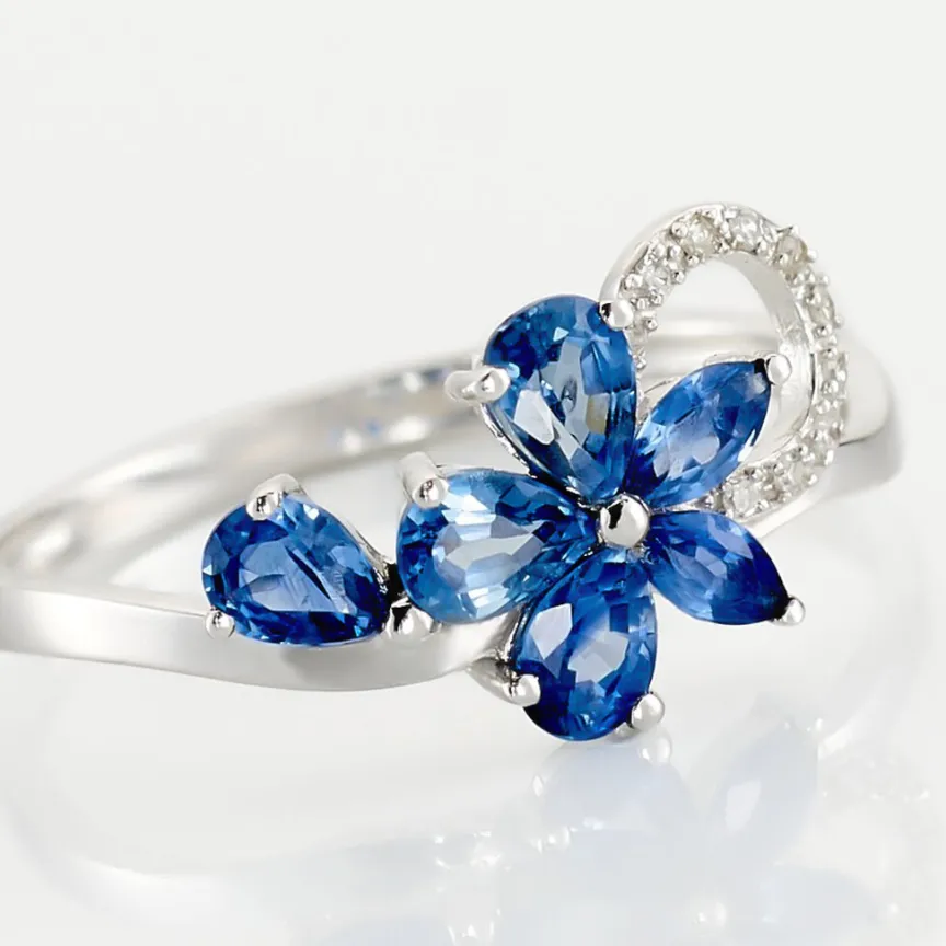 Bague Bouquet Or Blanc Saphir Et Diamant-Histoire d'Or Best