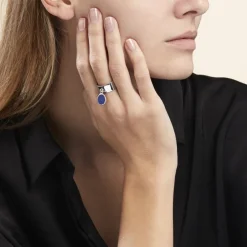 Bague Camillo Argent Blanc Lapis Lazuli-Histoire d'Or Best