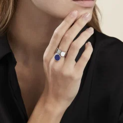 Bague Camillo Argent Blanc Lapis Lazuli-Histoire d'Or Best