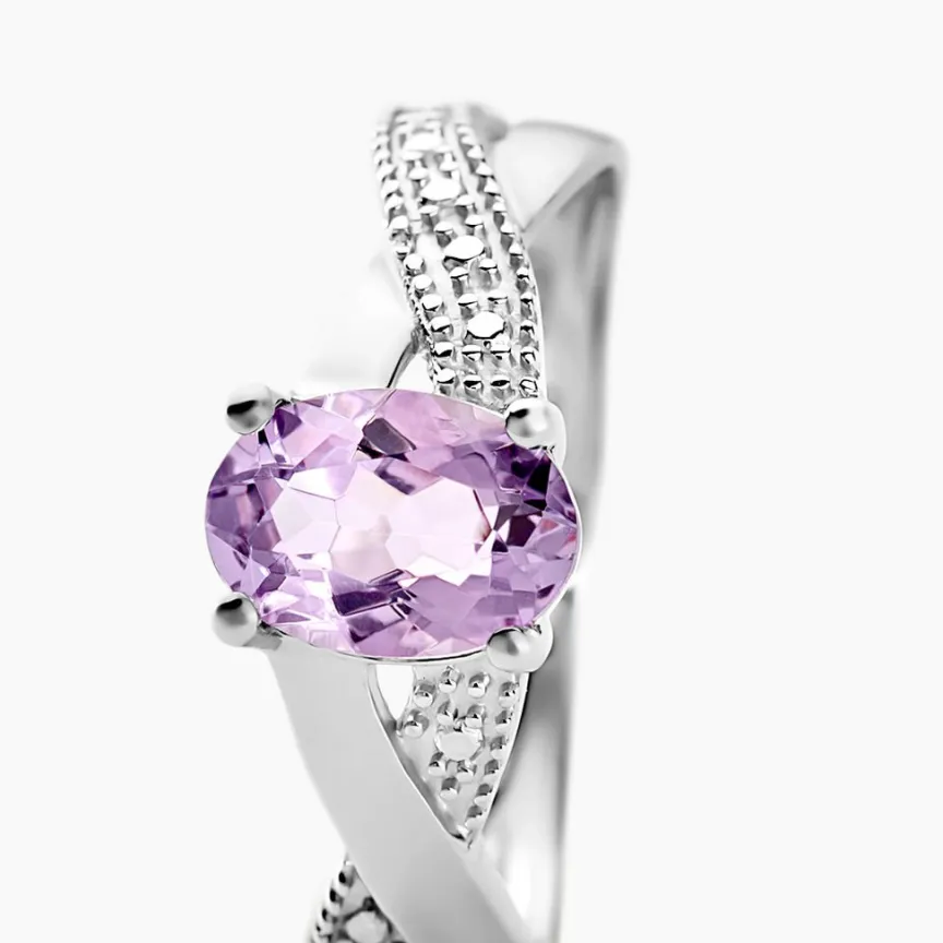 Bague Candice Or Blanc Amethyste-Histoire d'Or New