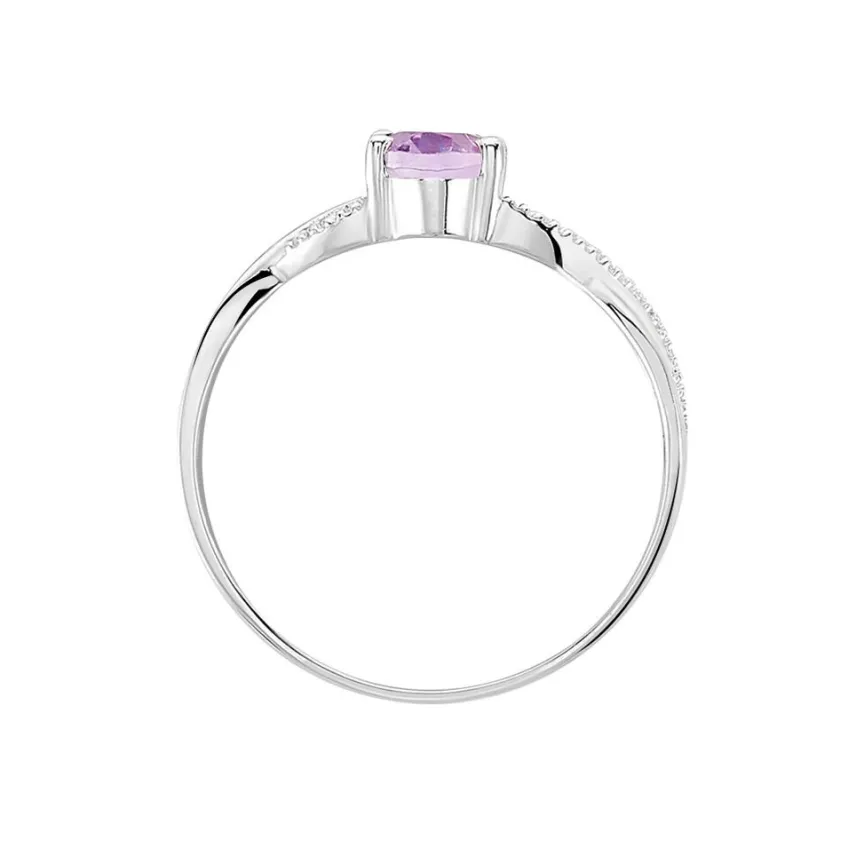 Bague Candice Or Blanc Amethyste-Histoire d'Or New