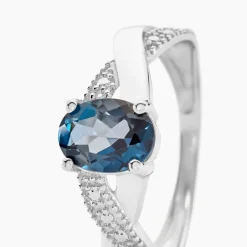 Bague Candice Or Blanc Topaze-Histoire d'Or New