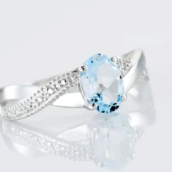 Histoire d'Or Bague Candice Or Blanc Topaze