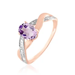 Bague Candice Or Rose Amethyste-Histoire d'Or New