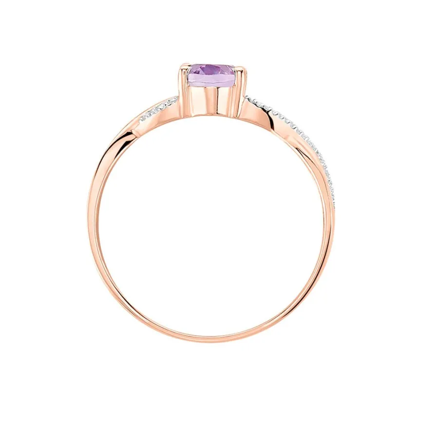 Bague Candice Or Rose Amethyste-Histoire d'Or New