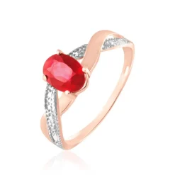 Bague Candice Or Rose Rubis-Histoire d'Or