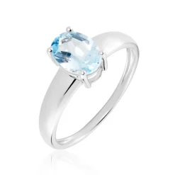 Bague Cassius Or Blanc Topaze Bleu Sky-Histoire d'Or Discount