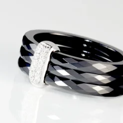 Bague Ceramik Design Argent Blanc Oxyde De Zirconium Et Céramique-Histoire d'Or Online