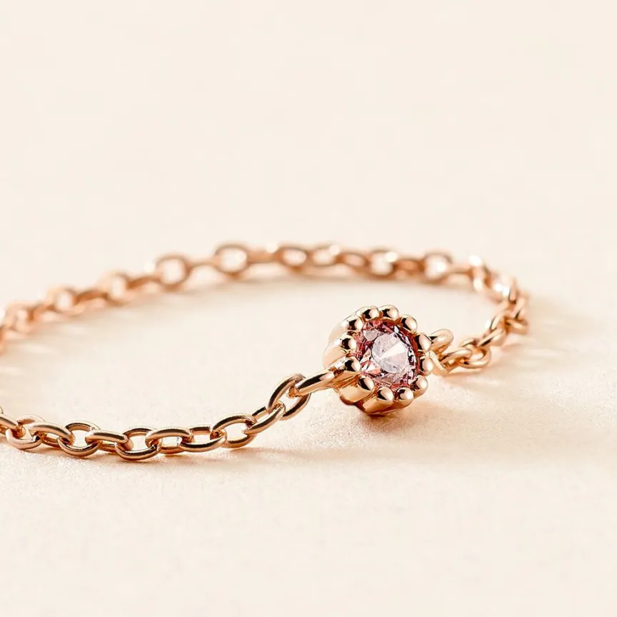 Bague Chaine Rio Selaron Argent Rose Oxyde De Zirconium-Histoire d'Or Online