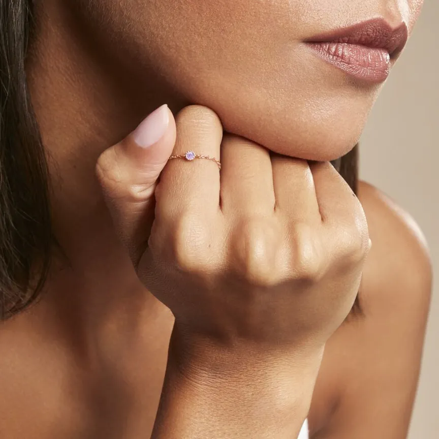 Bague Chaine Rio Selaron Argent Rose Oxyde De Zirconium-Histoire d'Or Online