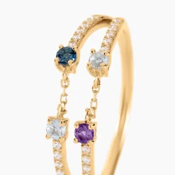 Bague Chaîne Universe Or Jaune Améthyste Topaze-Histoire d'Or Discount