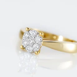 Bague Charlène Or Jaune Diamant Synthetique-Histoire d'Or Hot