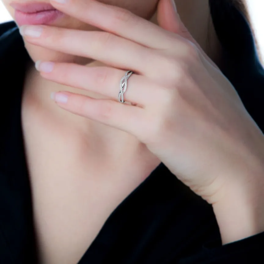 Bague Charlye Or Blanc Diamant-Histoire d'Or Sale