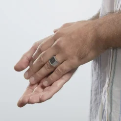 Bague Chevalière Acier Vieillit Teodor Oxydes De Zirconium-Histoire d'Or Outlet