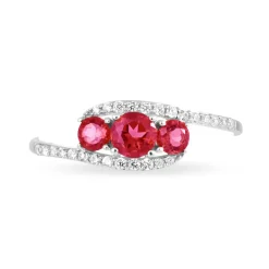 Bague Chloe Or Blanc Rubis Et Diamant-Histoire d'Or New