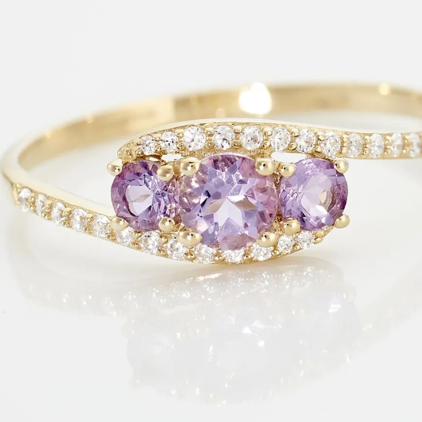 Bague Chloe Or Jaune Amethyste Et Oxyde De Zirconium-Histoire d'Or Online