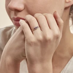 Bague Chloe Or Jaune Amethyste Et Oxyde De Zirconium-Histoire d'Or Online