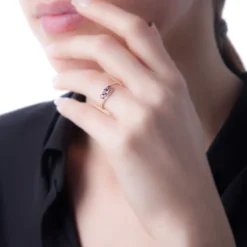 Bague Chloe Or Rose Amethyste Et Oxyde De Zirconium-Histoire d'Or Sale