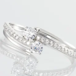 Bague Clarina Or Blanc Oxyde De Zirconium-Histoire d'Or New