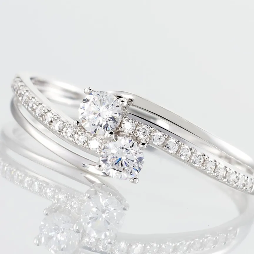 Bague Clarina Or Blanc Oxyde De Zirconium-Histoire d'Or New