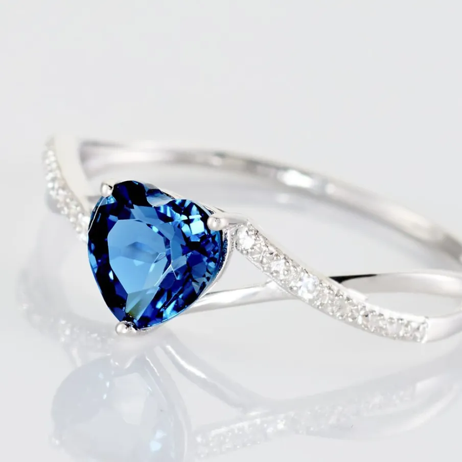 Histoire d'Or Bague Clothilde Or Blanc Topaze Et Oxyde De Zirconium