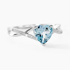 Histoire d'Or Bague Clothilde Or Blanc Topaze Et Oxyde De Zirconium