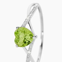Bague Clothilde Or Blanc Peridot Et Oxyde-Histoire d'Or Discount