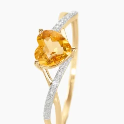 Bague Clothilde Or Jaune Citrine Et Oxyde-Histoire d'Or Discount