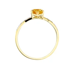 Bague Clothilde Or Jaune Citrine Et Oxyde-Histoire d'Or Discount