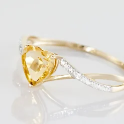 Bague Clothilde Or Jaune Citrine Et Oxyde-Histoire d'Or Discount
