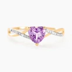 Bague Clothilde Or Jaune Amethyste Et Oxyde De Zirconium-Histoire d'Or Online