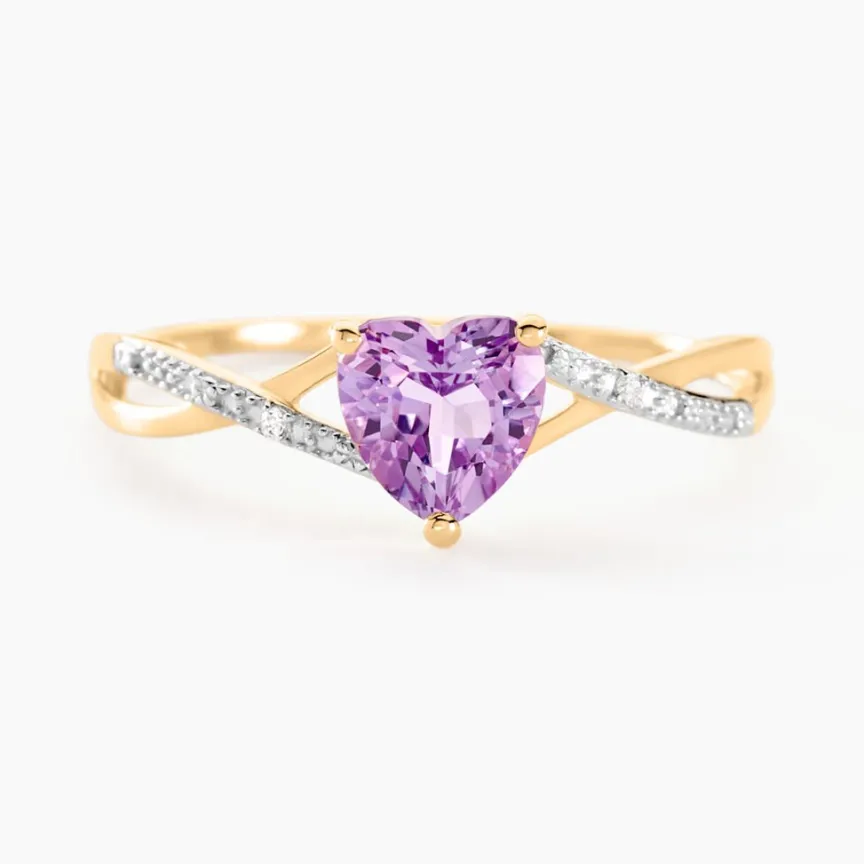 Bague Clothilde Or Jaune Amethyste Et Oxyde De Zirconium-Histoire d'Or Online