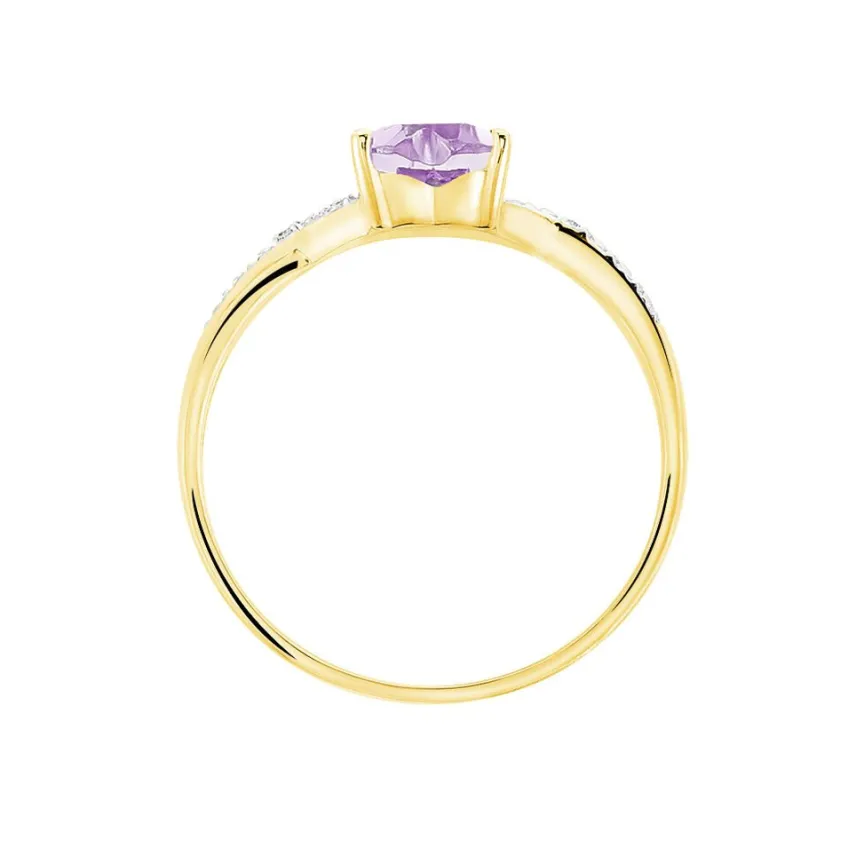 Bague Clothilde Or Jaune Amethyste Et Oxyde De Zirconium-Histoire d'Or Online