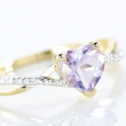 Bague Clothilde Or Jaune Amethyste Et Oxyde De Zirconium-Histoire d'Or Online